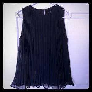 NWT J. Crew black pleated top